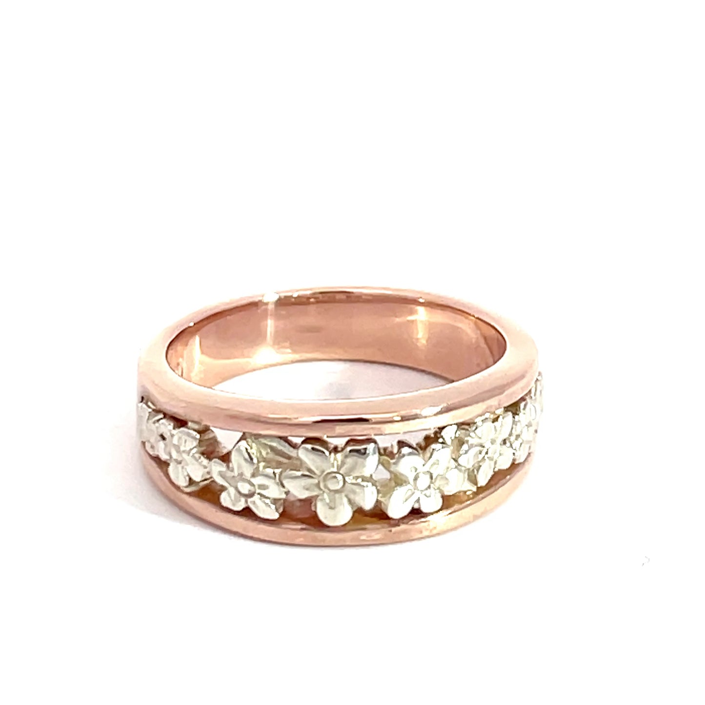 9ct White & Rose Gold Macintosh Inspired Flower Ring