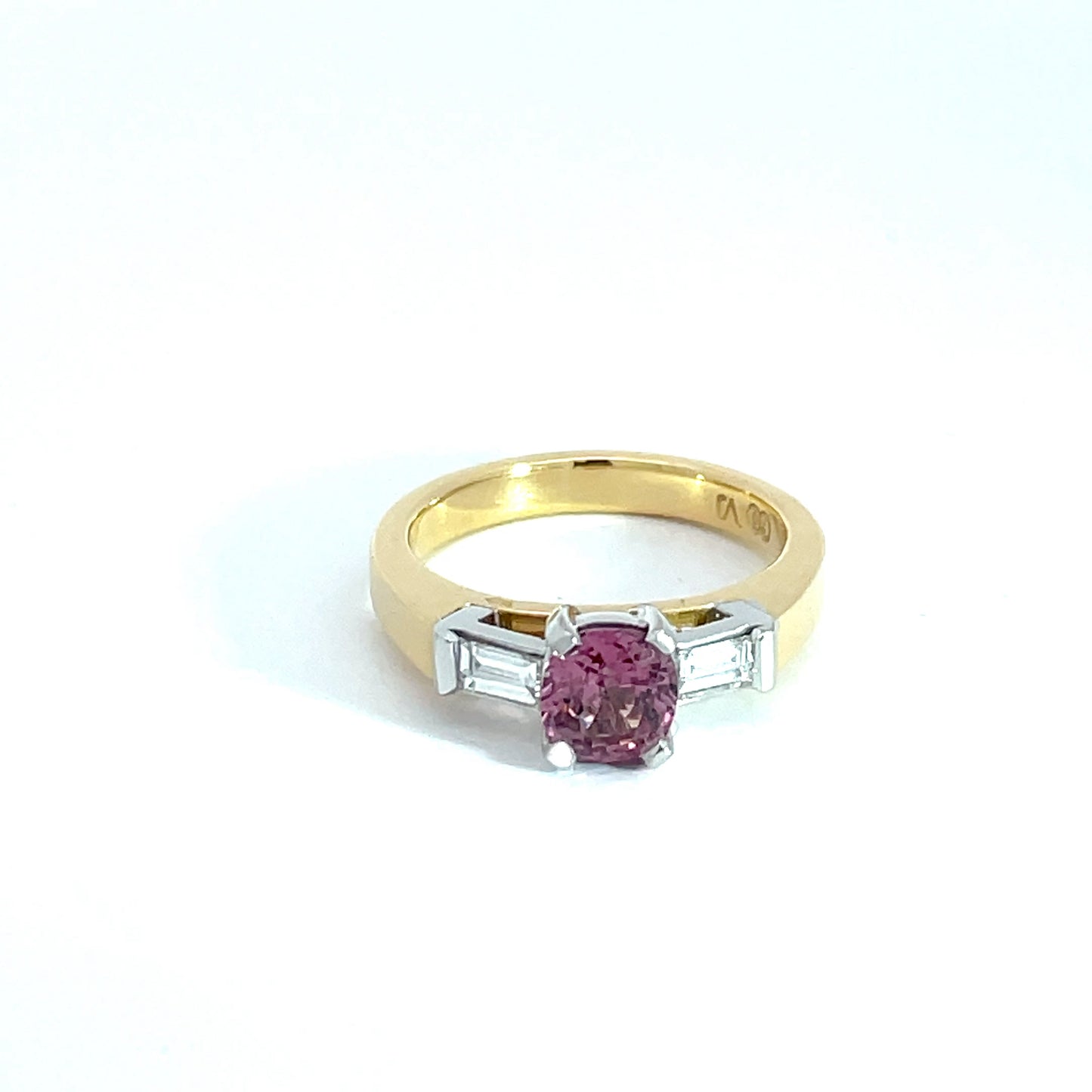 18ct Yellow Gold Pink Spinel & Diamond Ring