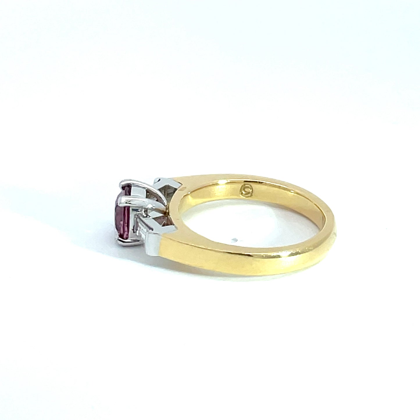 18ct Yellow Gold Pink Spinel & Diamond Ring