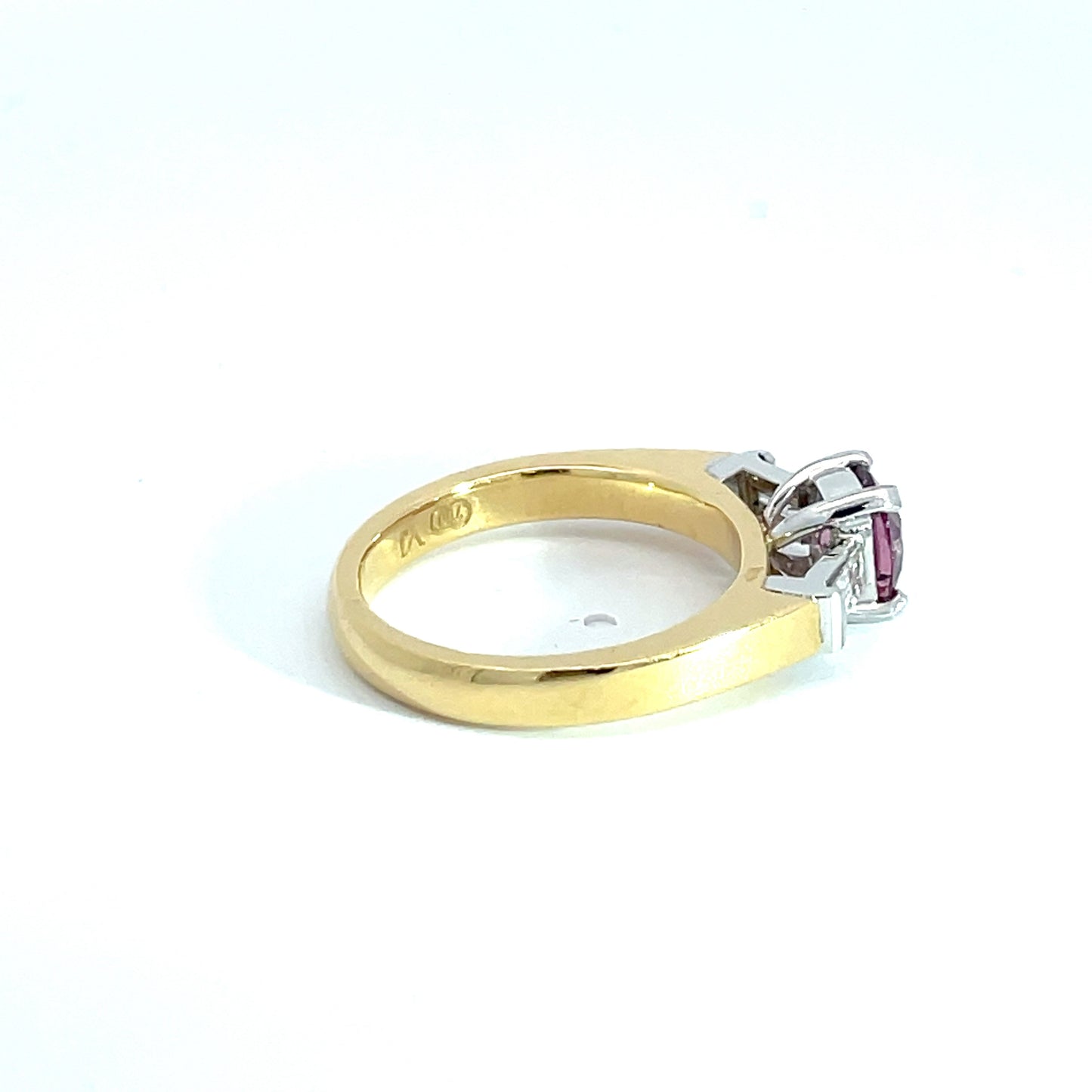 18ct Yellow Gold Pink Spinel & Diamond Ring