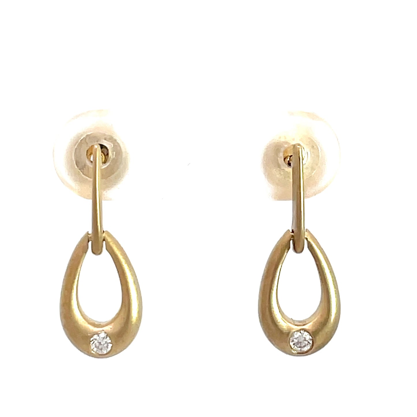 9ct Yellow Gold Matt Diamond Stud Earrings