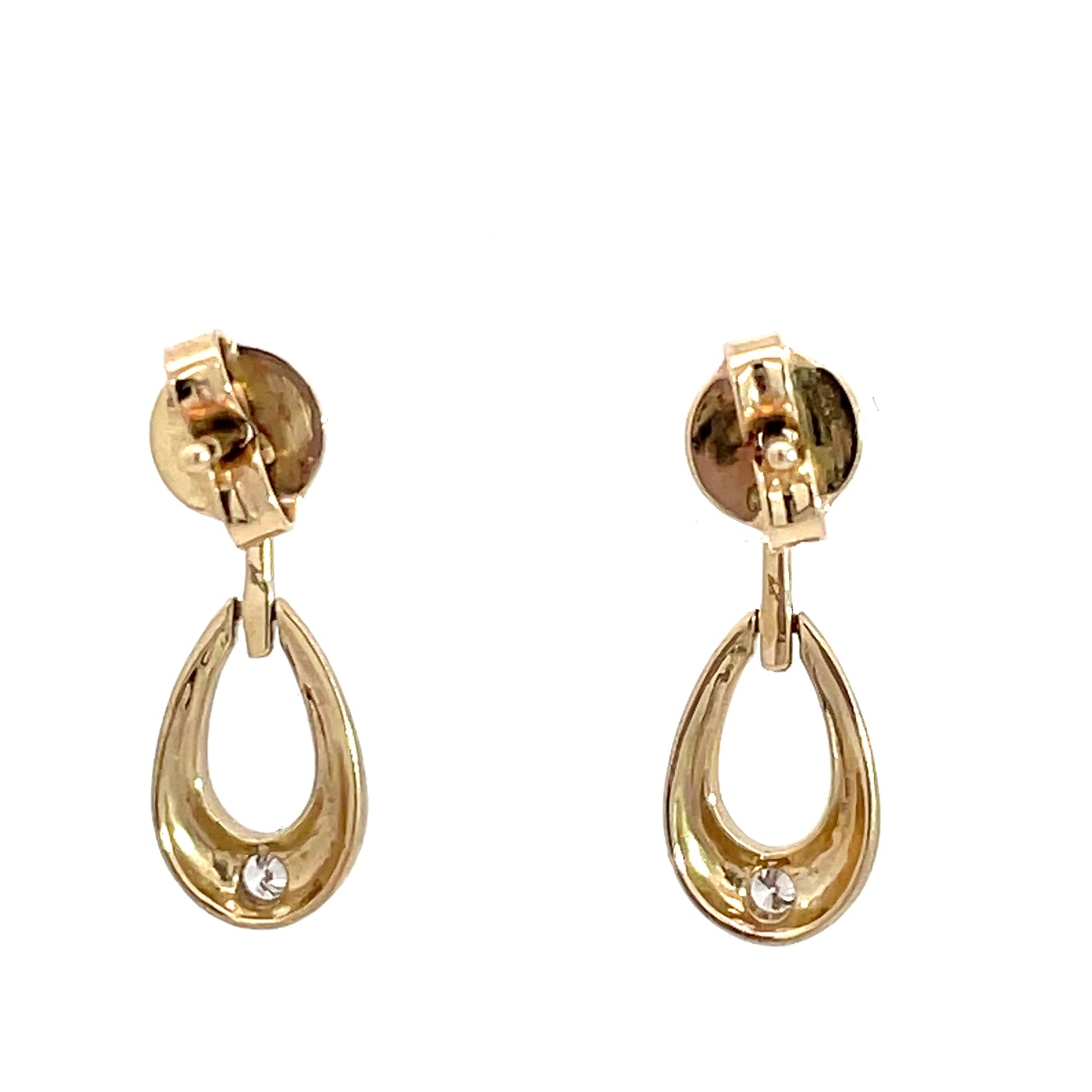 9ct Yellow Gold Matt Diamond Stud Earrings