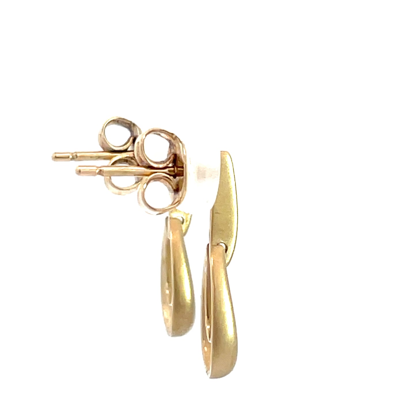 9ct Yellow Gold Matt Diamond Stud Earrings