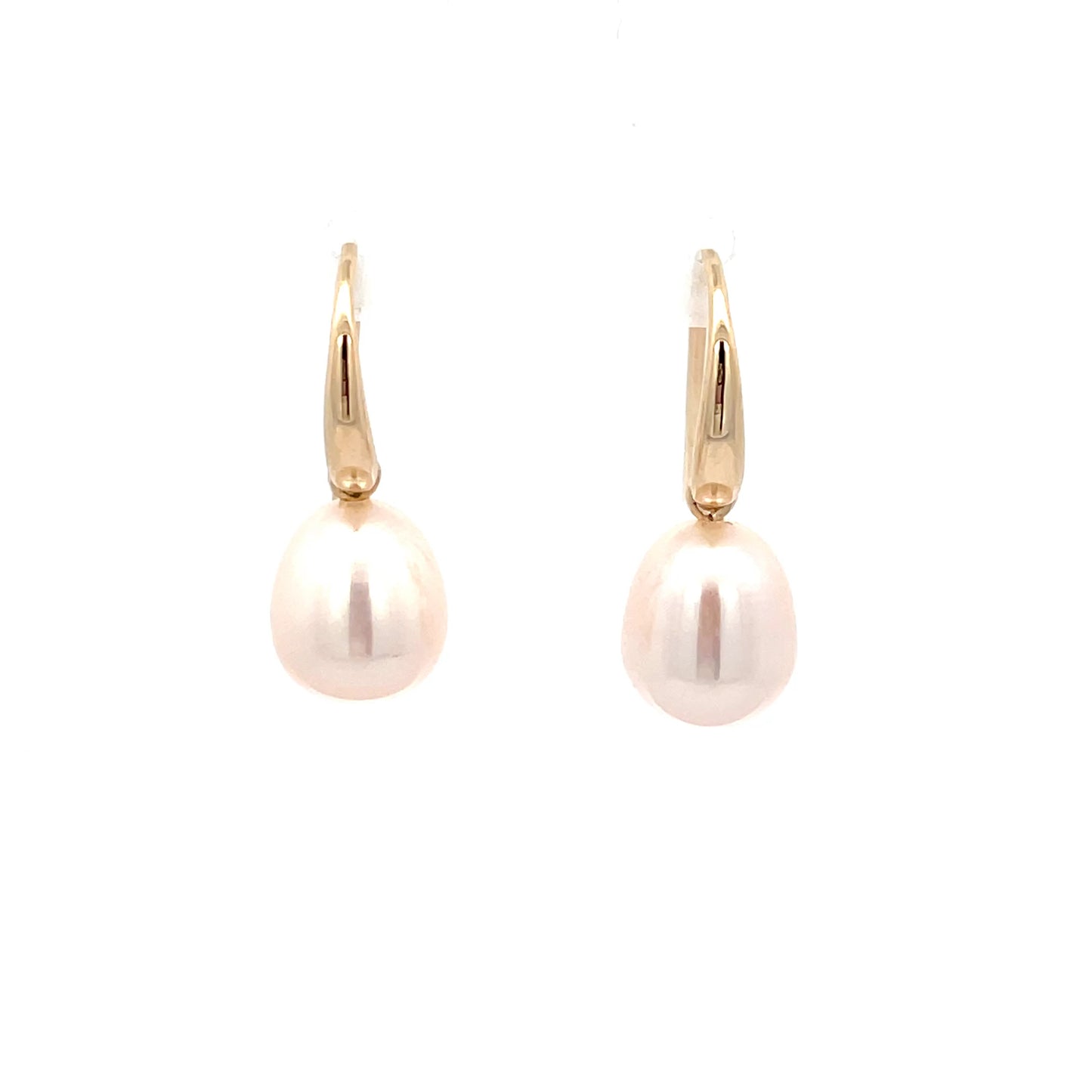 9ct Yellow Gold Pearl Hook Earrings