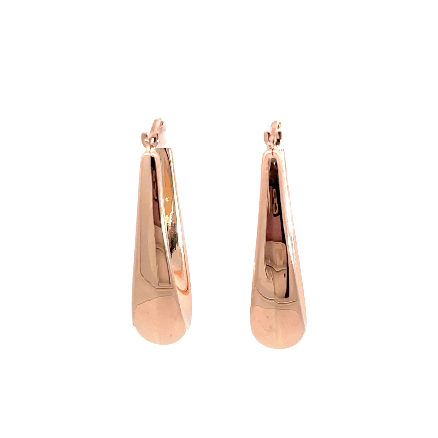 9ct Rose Gold Elong Bulbus Hoops