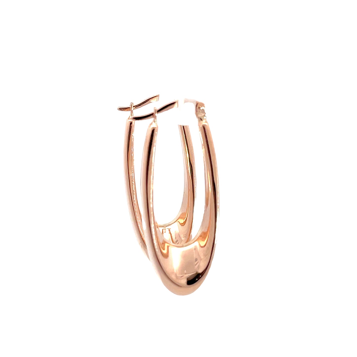 9ct Rose Gold Elong Bulbus Hoops