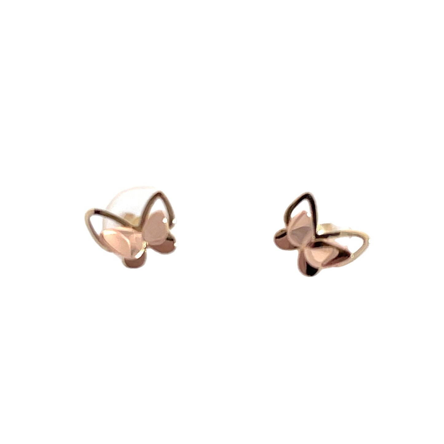 9ct Yellow and Rose Gold Butterfly Studs