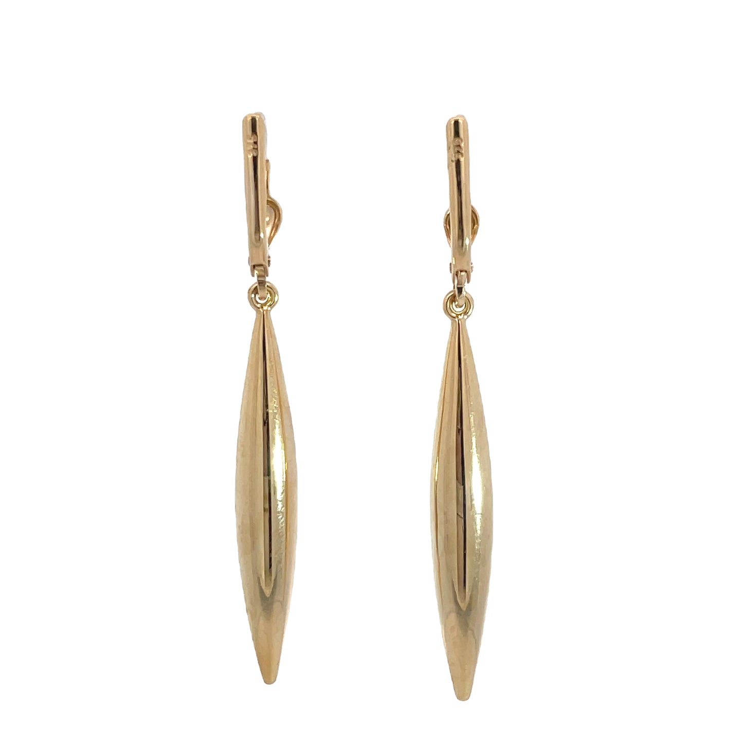 9ct Yellow Gold Long Drop Pointed End
