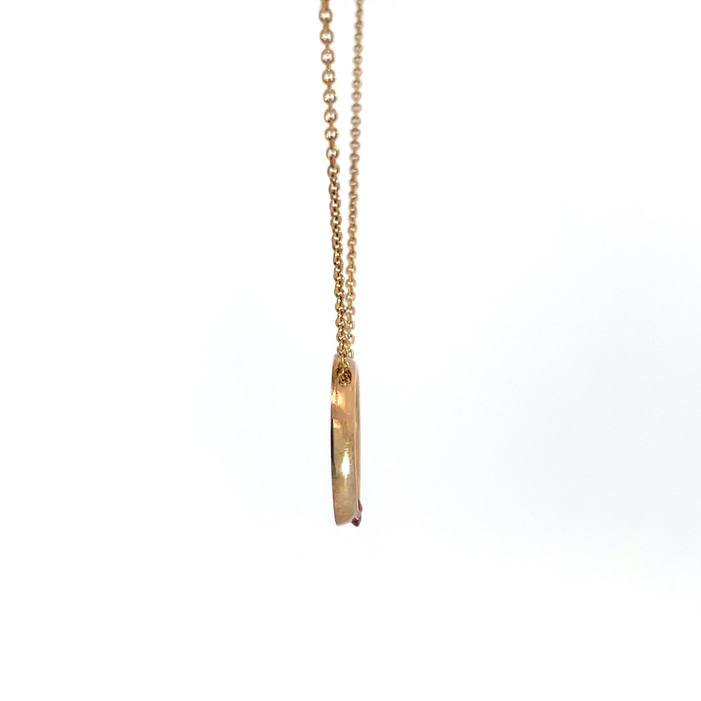 9ct Yellow Gold Ruby Circle Pendant
