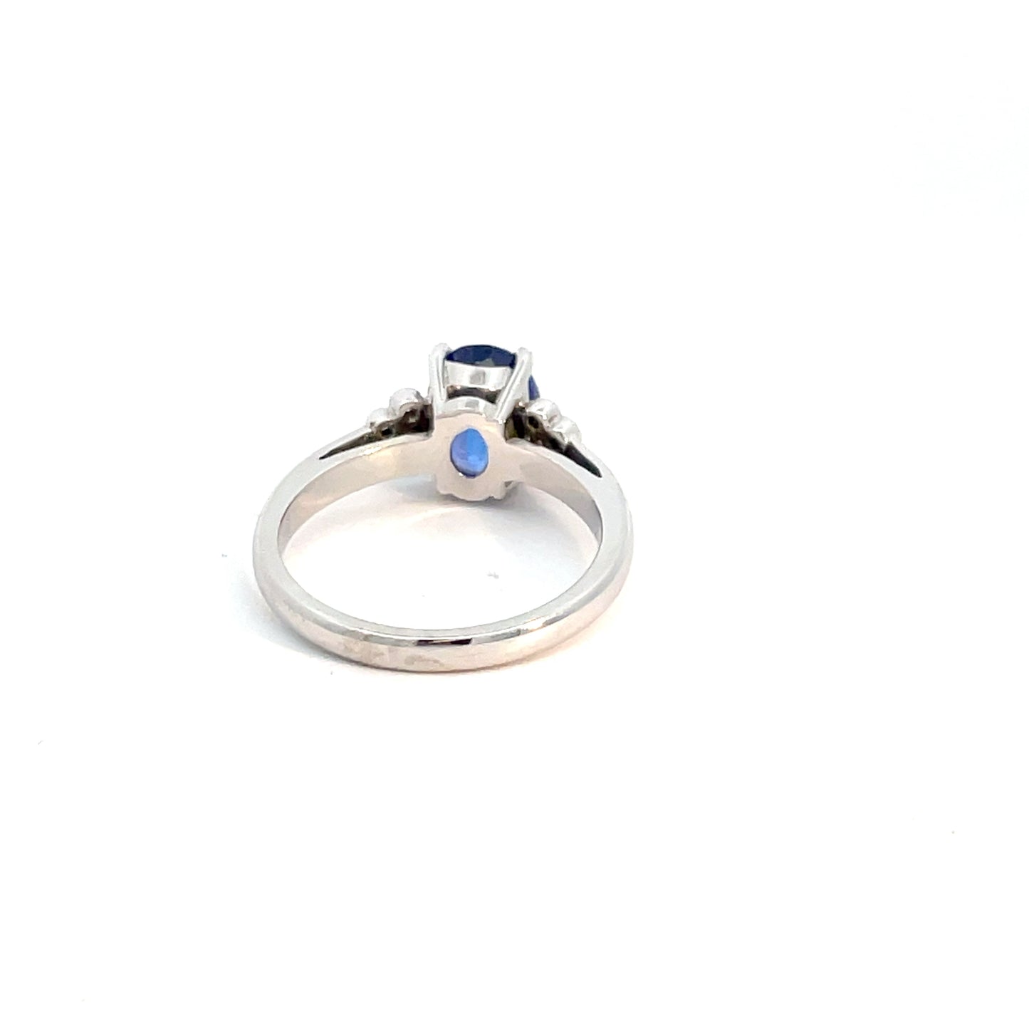 18ct White Gold Blue Tanzanite, Pink Sapphires and Diamond Ring