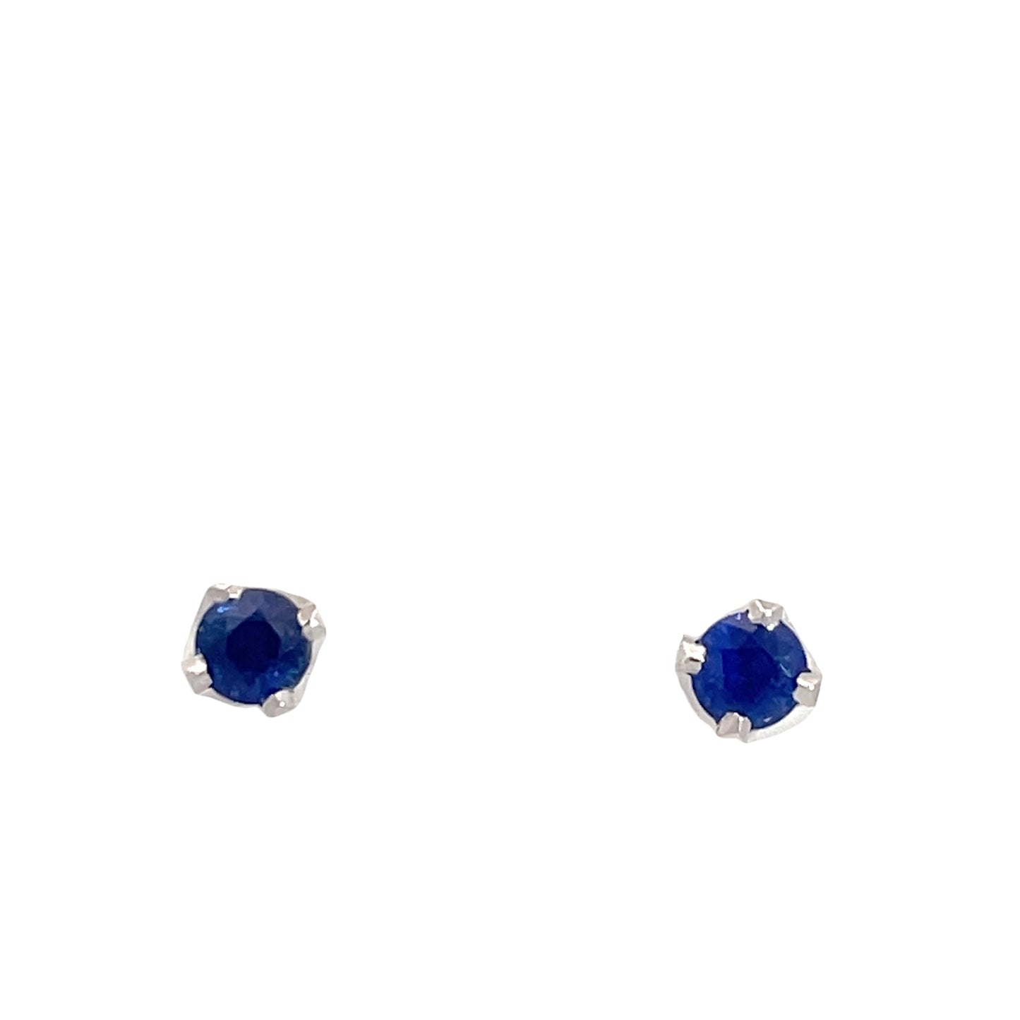18ct White Gold Sapphire Earrings 4mm