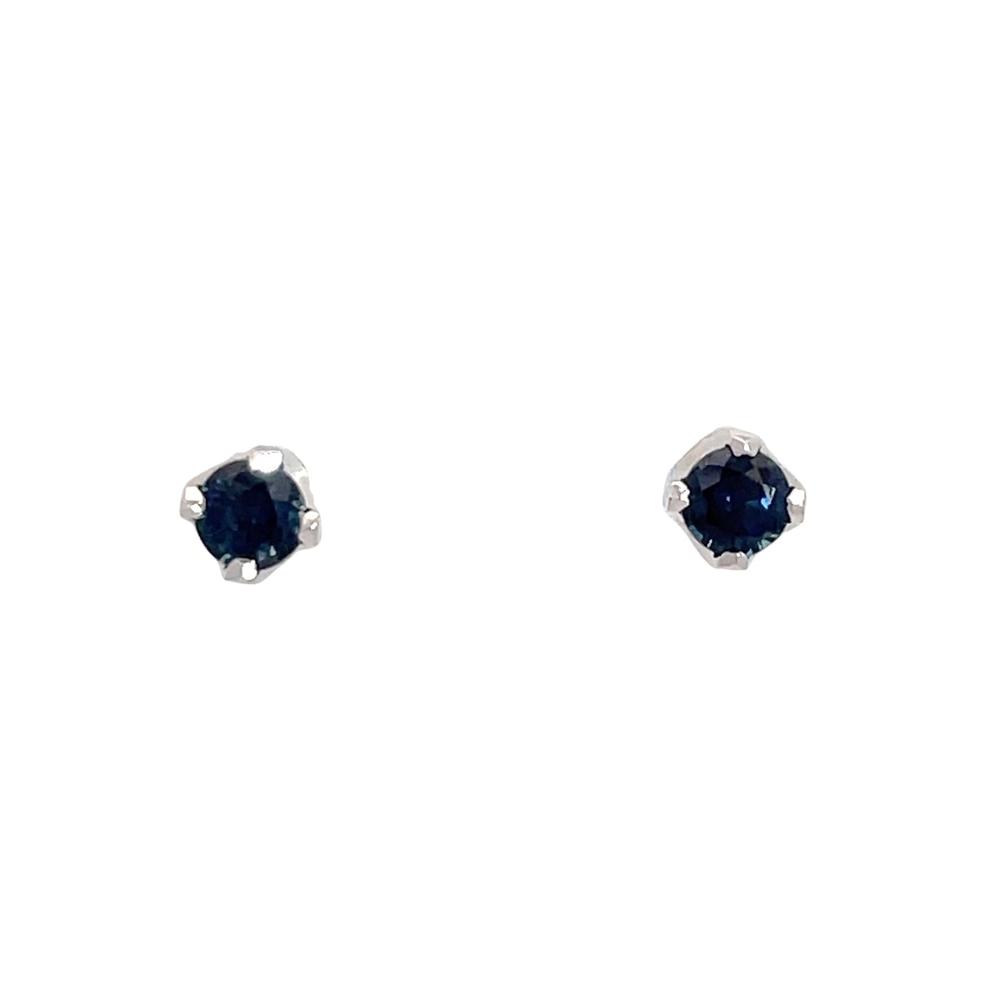 9ct White Gold Sapphire Earrings 4mm