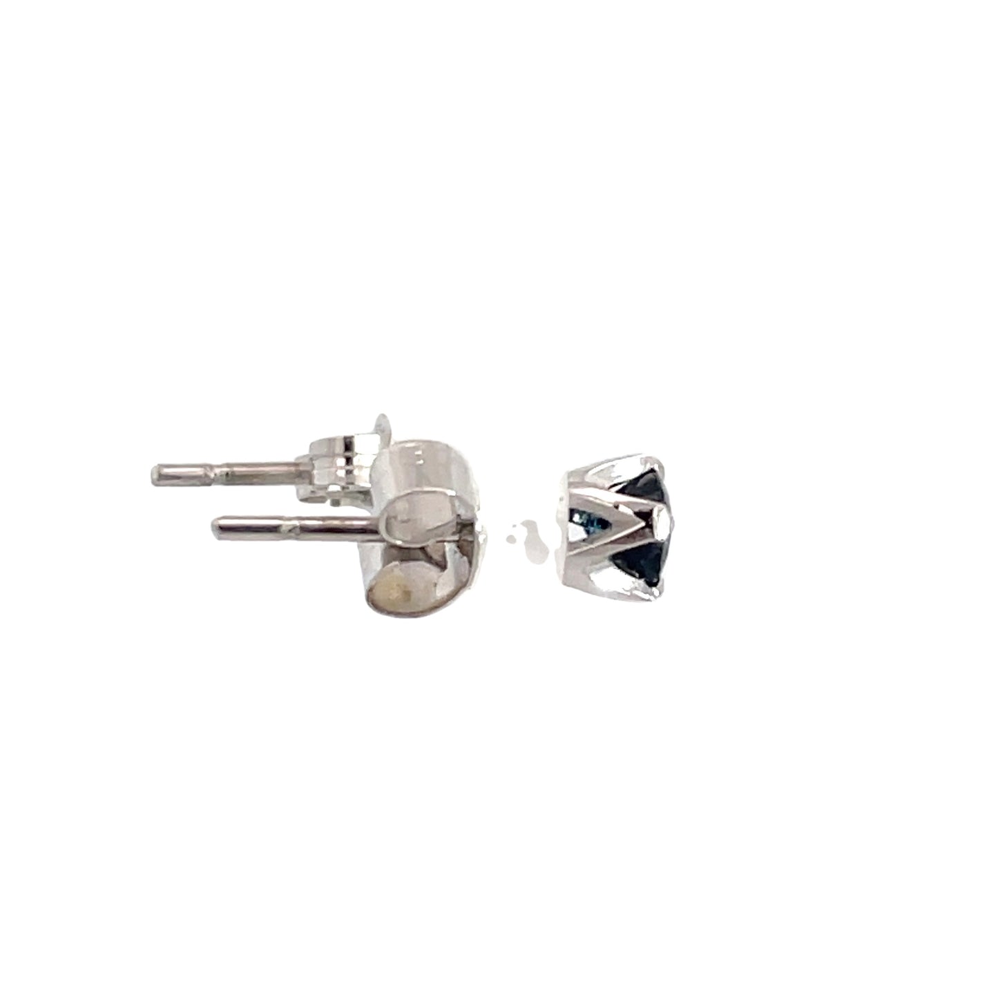 9ct White Gold Sapphire Earrings 4mm
