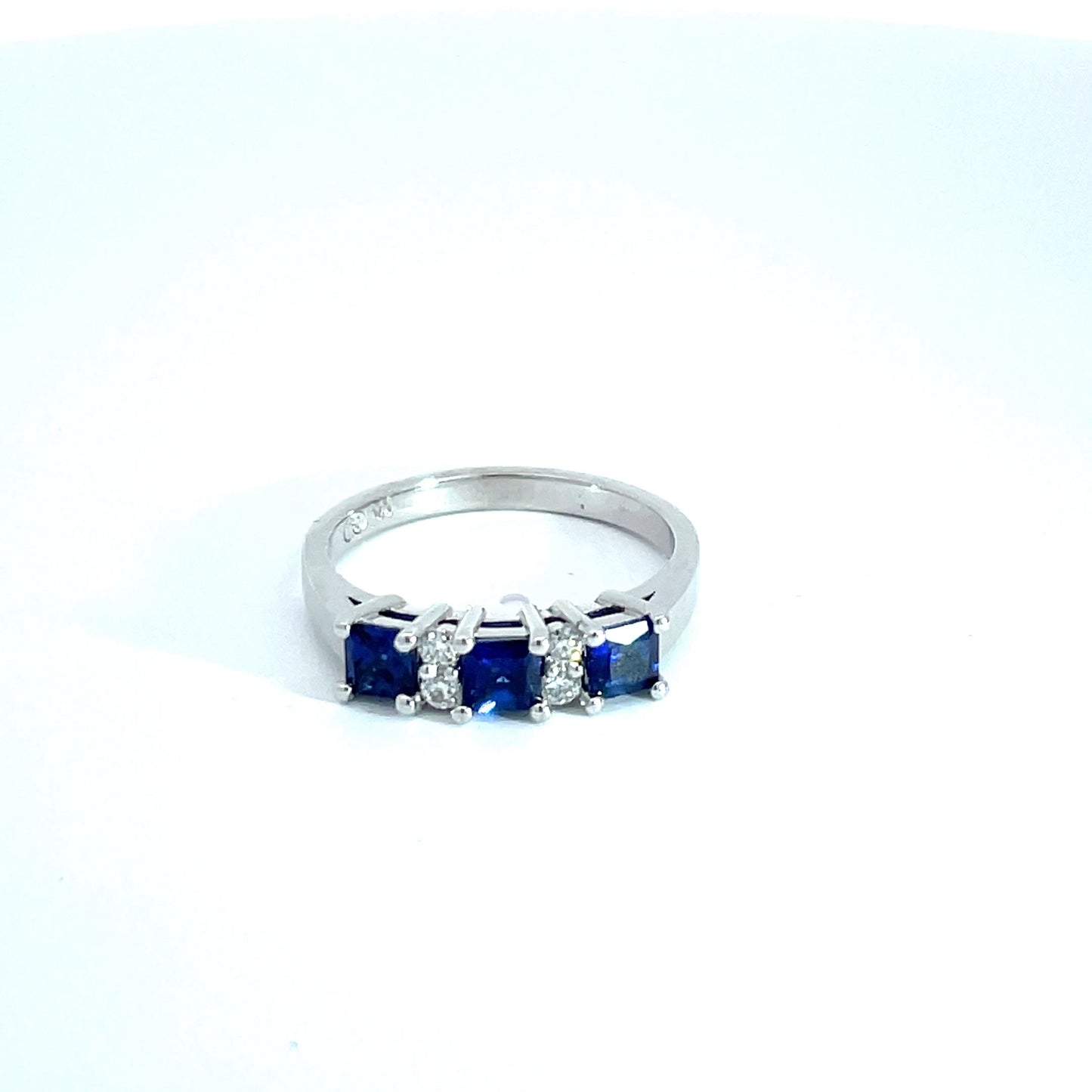 Platinum Sapphire and Diamond Ring
