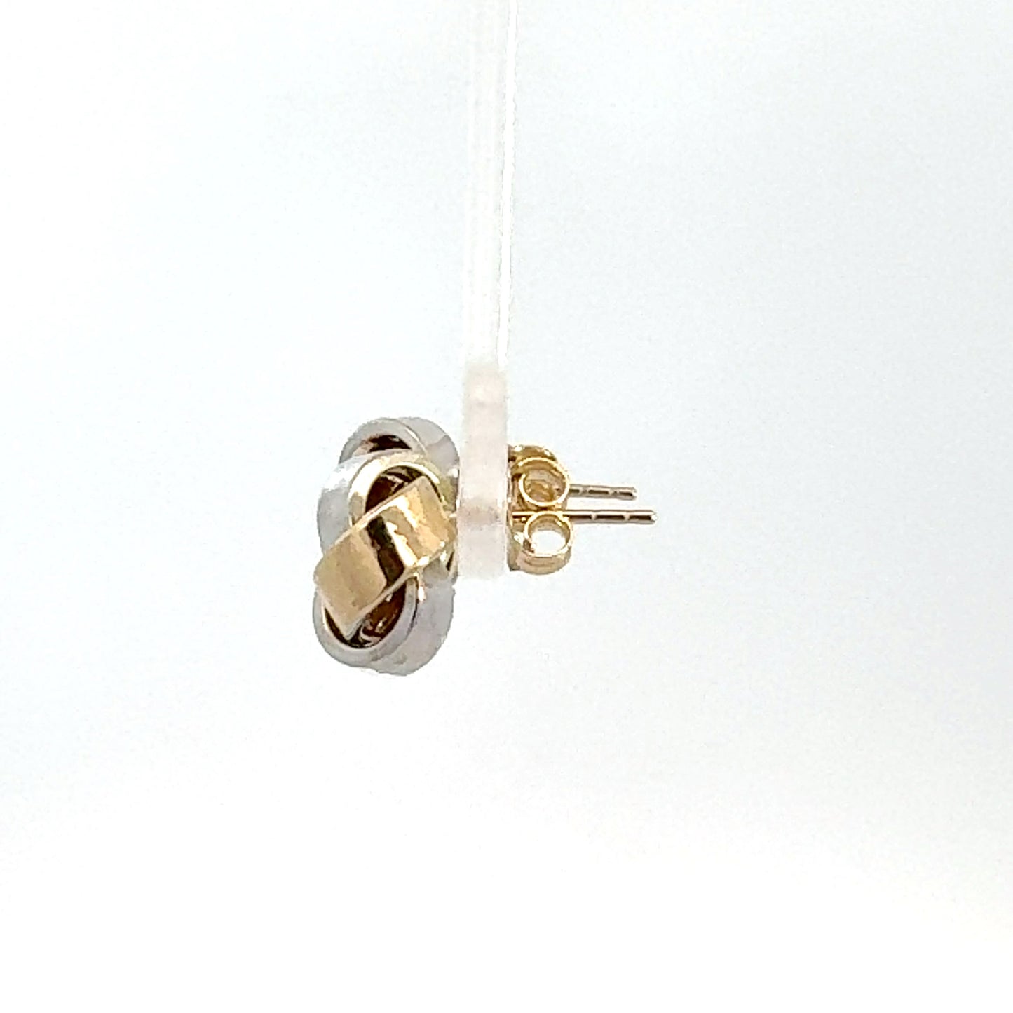 9ct 3 Tone Gold Shiny Knot Studs
