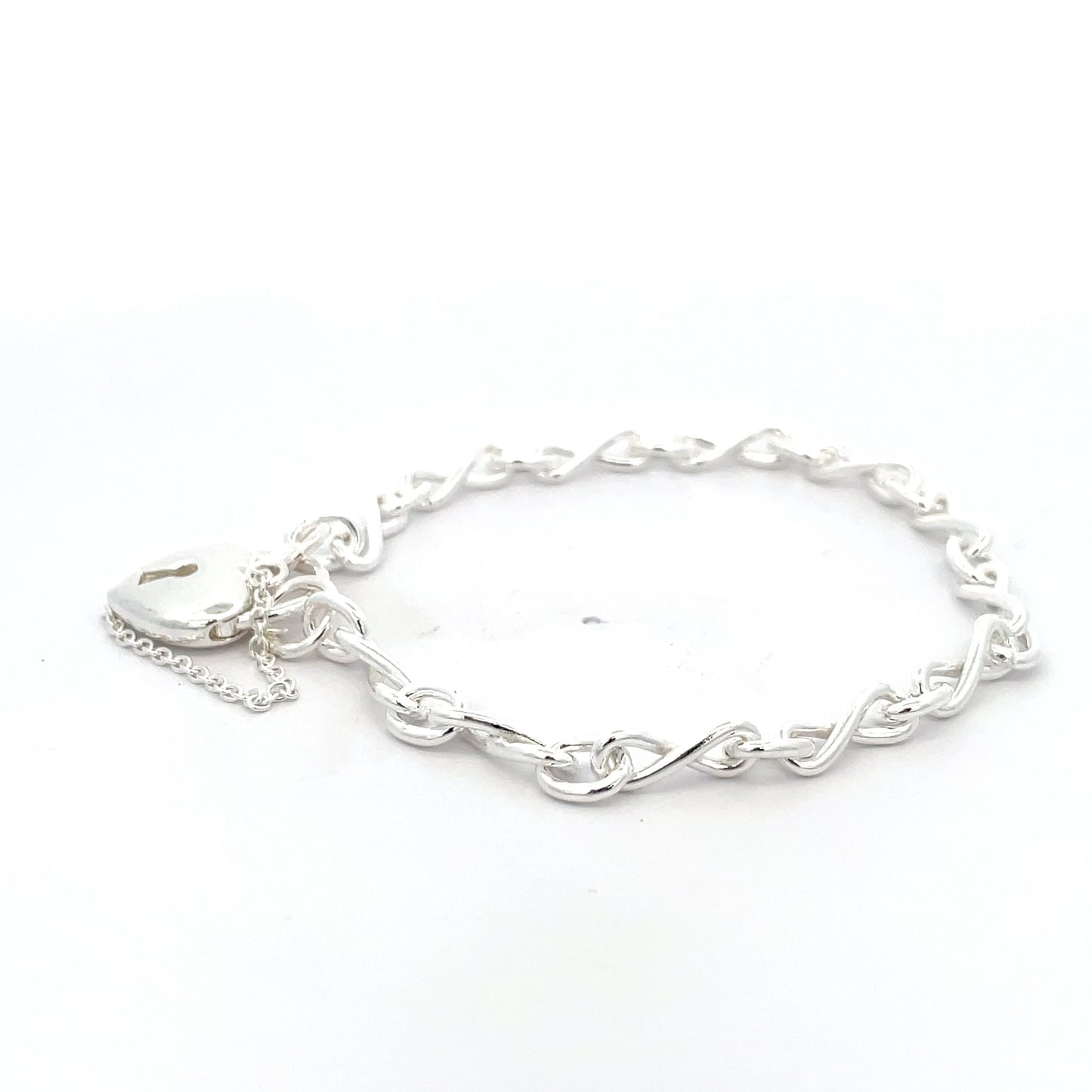 Sterling Silver Infinity Figaro Bracelet