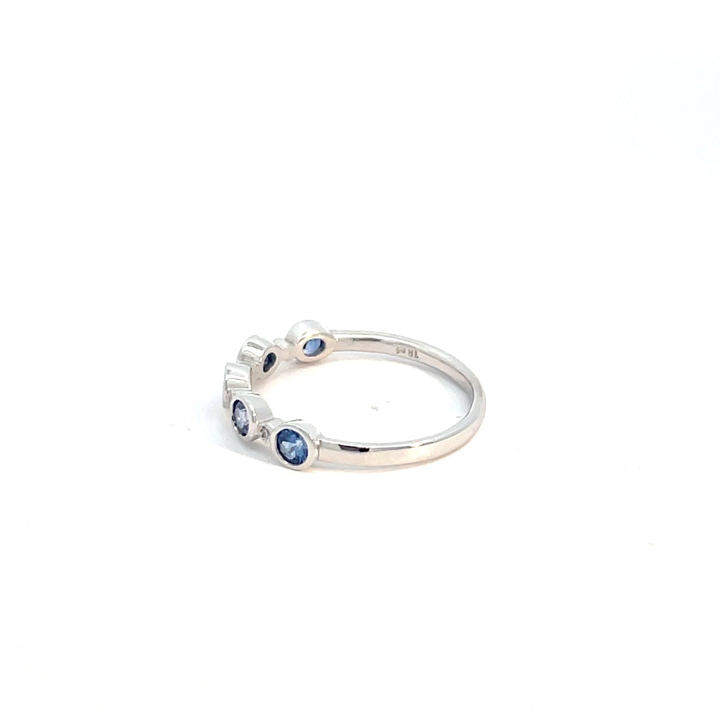 18ct White Gold 5 Sapphire and Diamond Ring