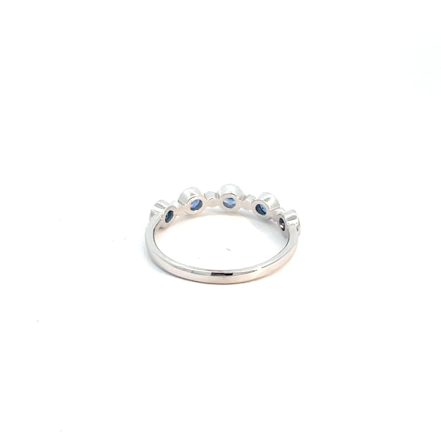 18ct White Gold 5 Sapphire and Diamond Ring