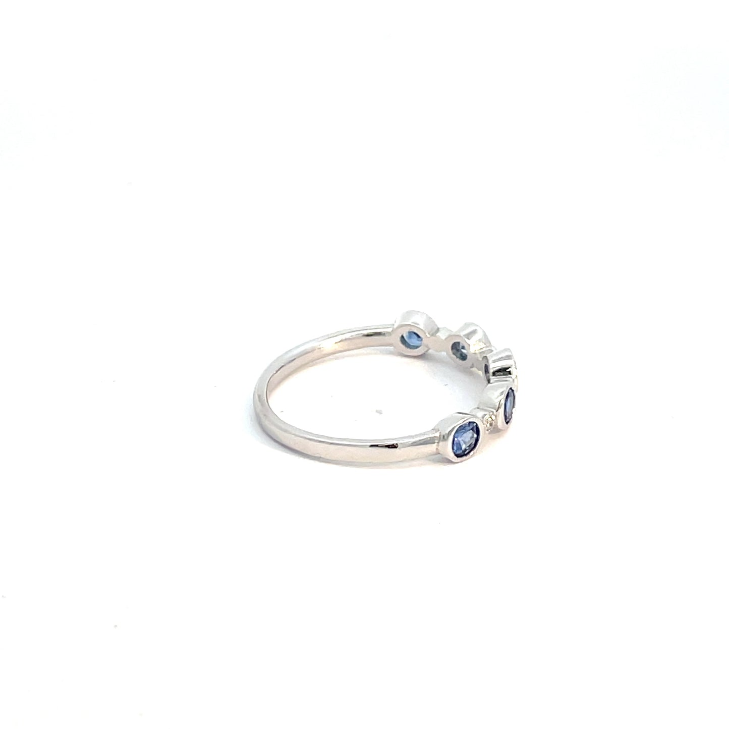 18ct White Gold 5 Sapphire and Diamond Ring