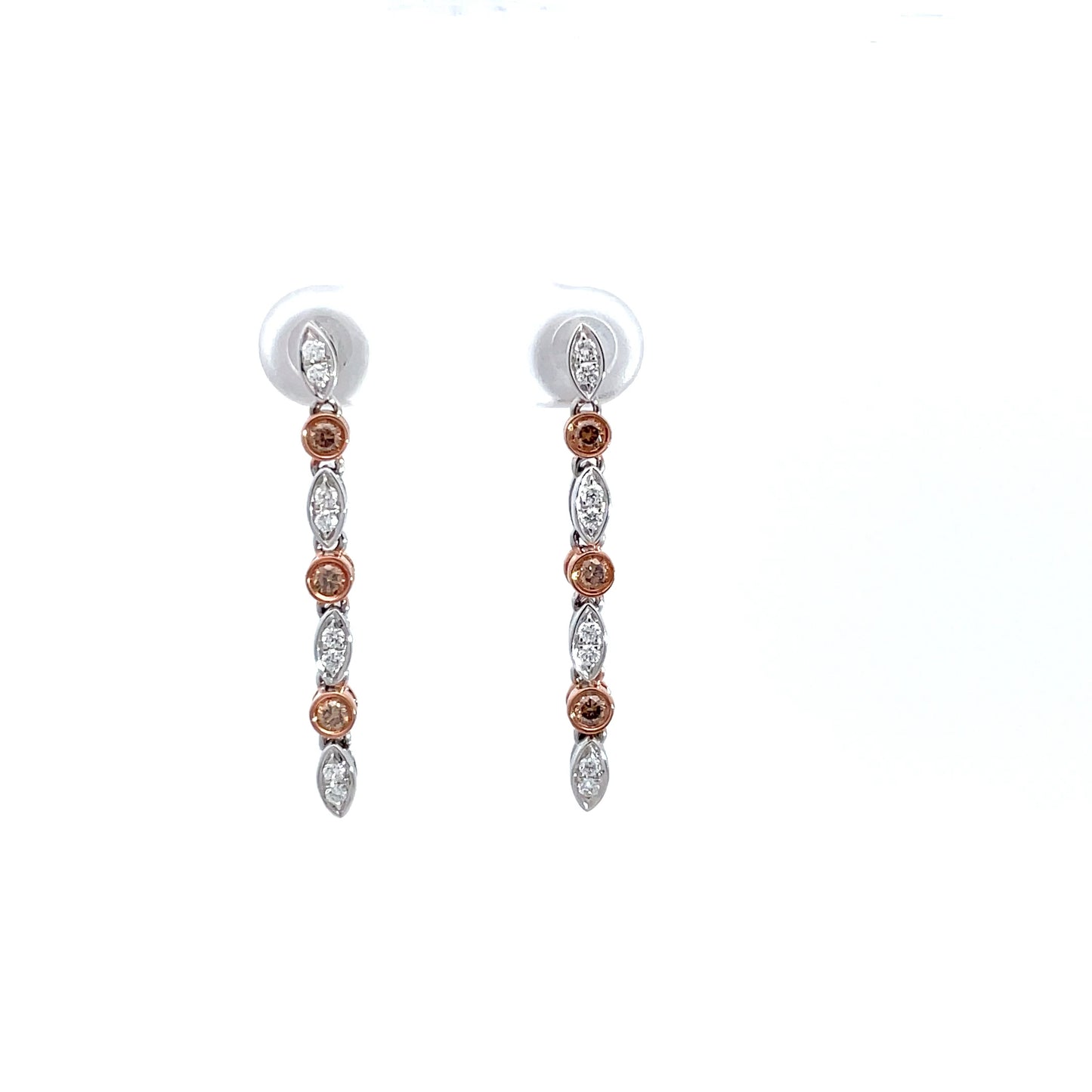 9ct White Gold Chocolate Diamond Earrings