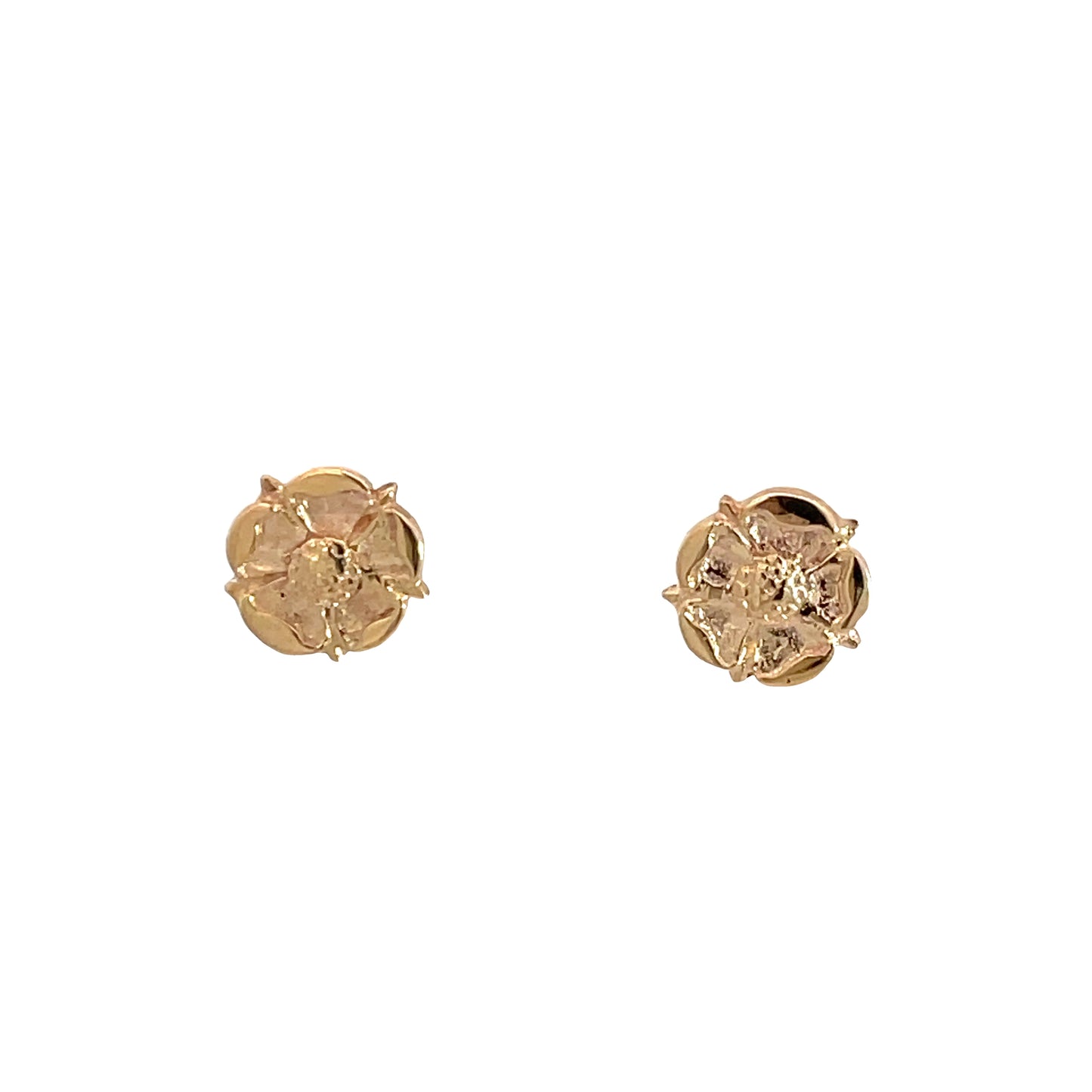 9ct Yellow Gold Flower Stud Earrings