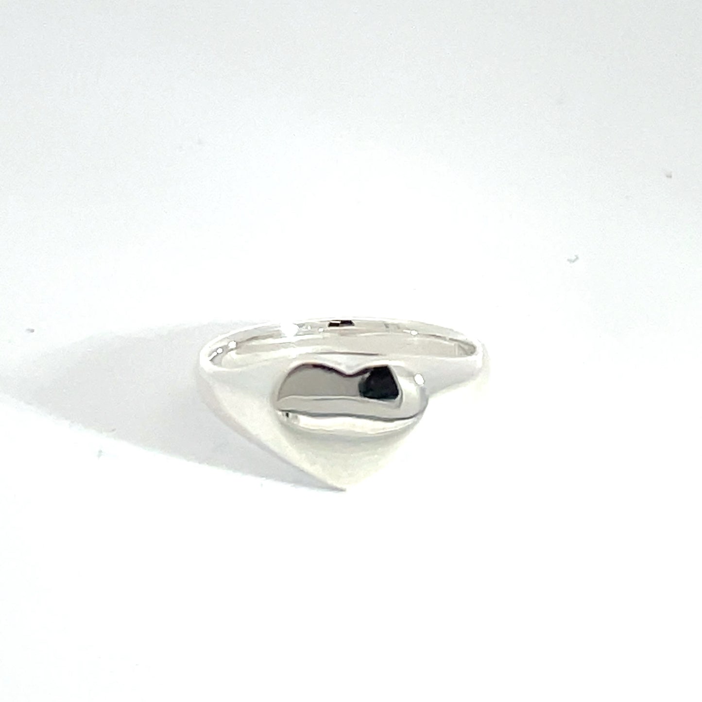 Sterling Silver Heart Signet Ring small
