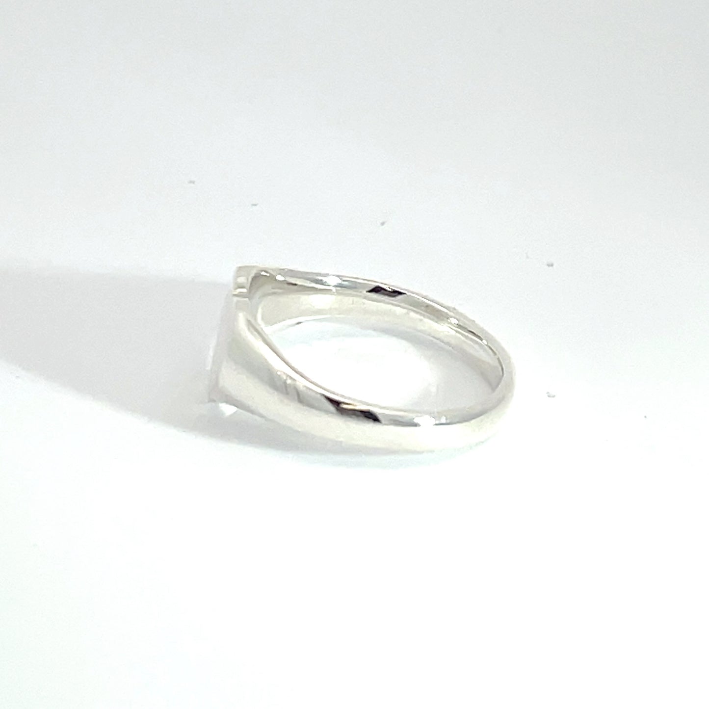Sterling Silver Heart Signet Ring small