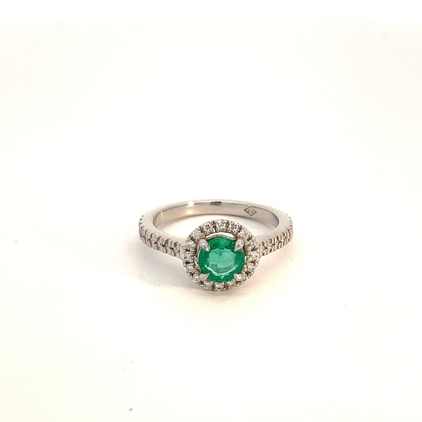 Platinum Emerald and Diamond Ring