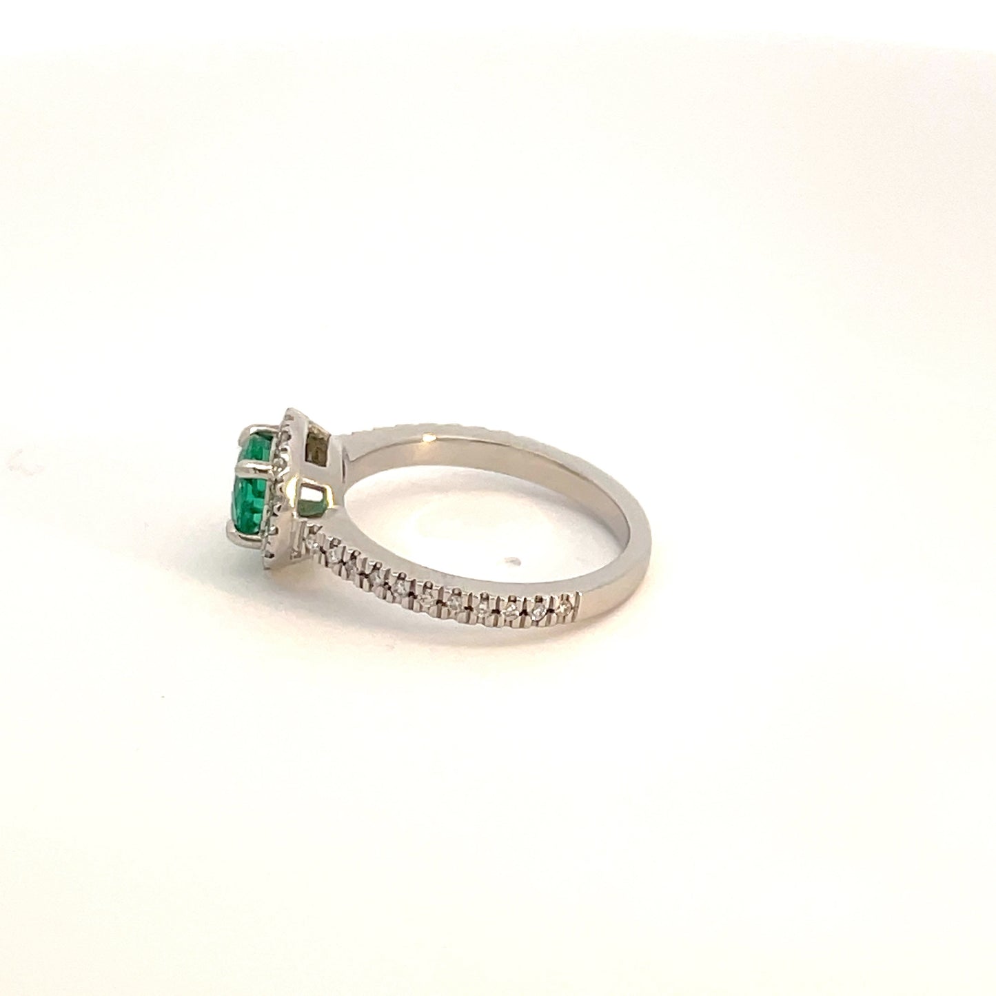 Platinum Emerald and Diamond Ring