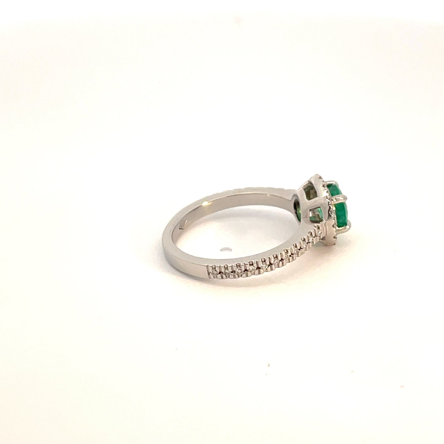 Platinum Emerald and Diamond Ring