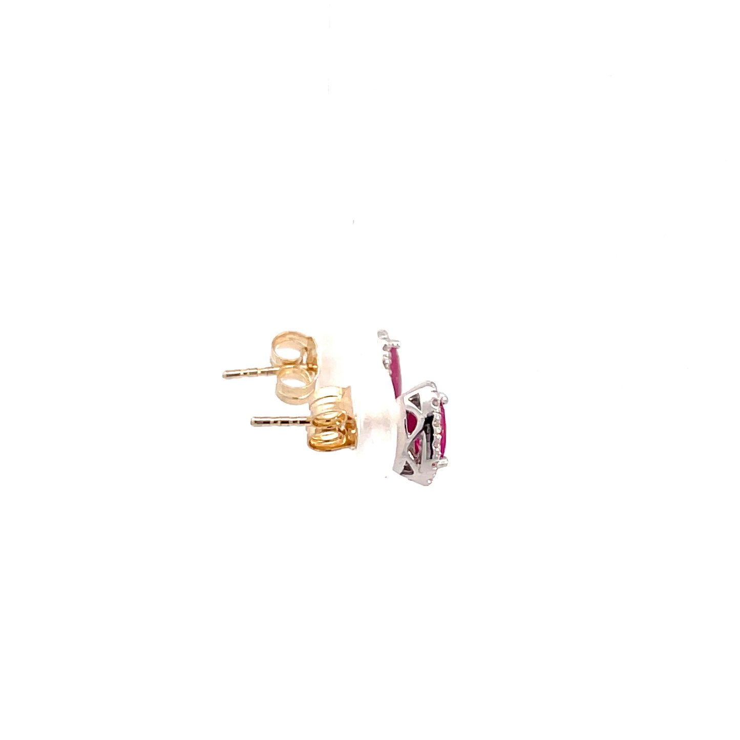 9ct White and Yellow Gold Ruby and Diamond Studs