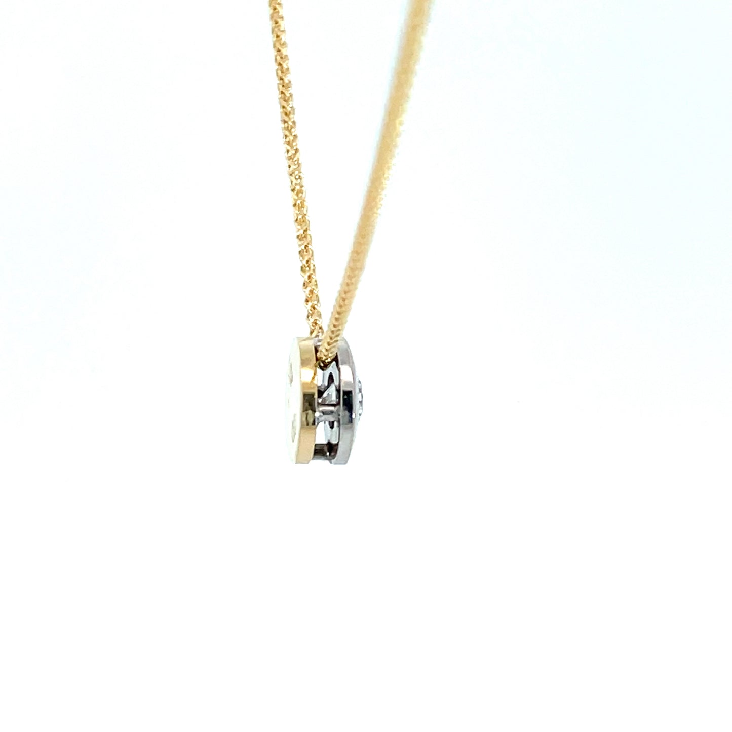 18ct Yellow Gold Diamond Donut Pendant and Chain