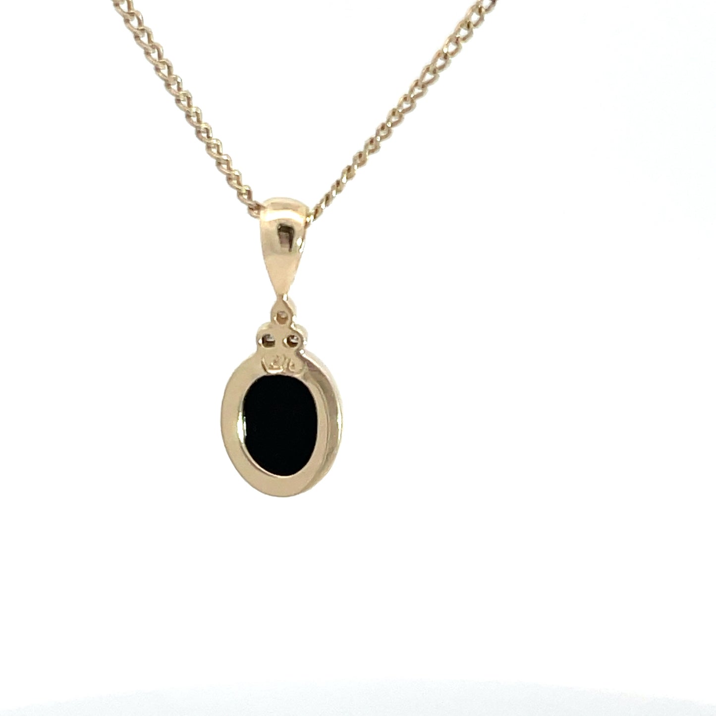 9ct Yellow Gold Opal and Diamond Pendant
