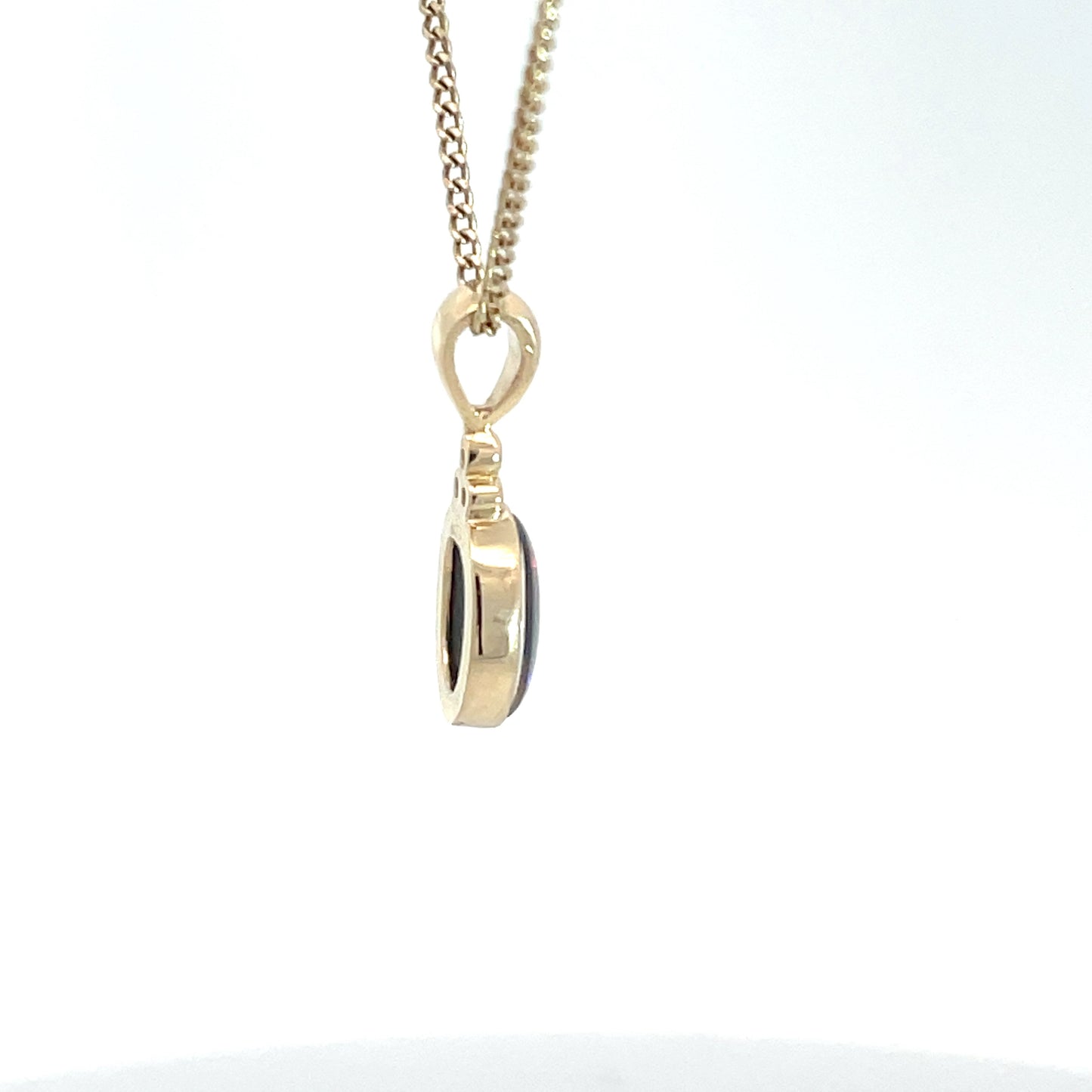 9ct Yellow Gold Opal and Diamond Pendant