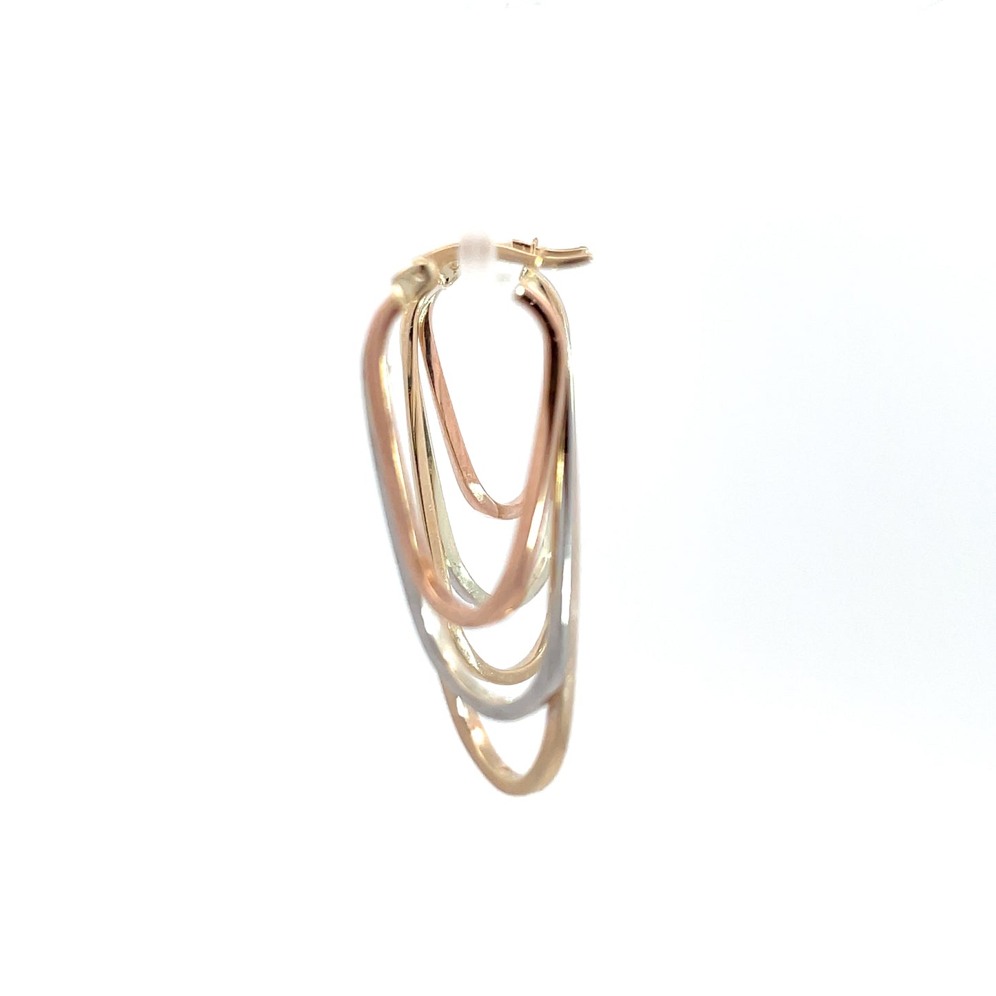 9ct 3 Tone Oval Ring Hoops