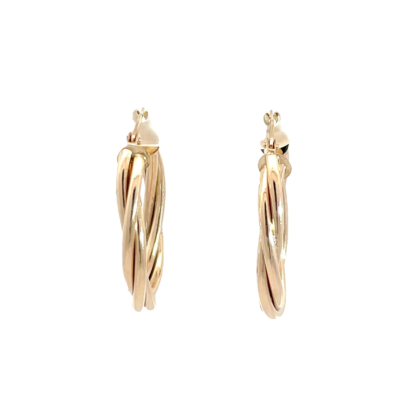 9ct Yellow Gold Plait Oval Hoops