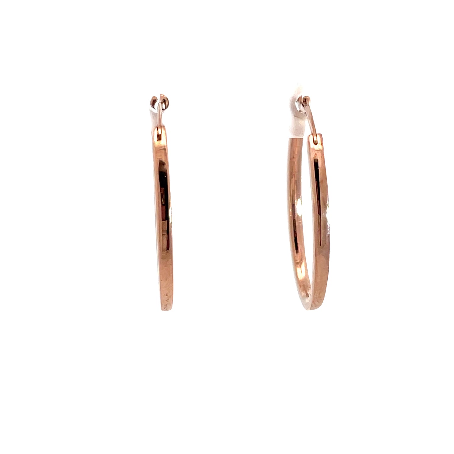 9ct Rose Gold Flat Tube Hoops