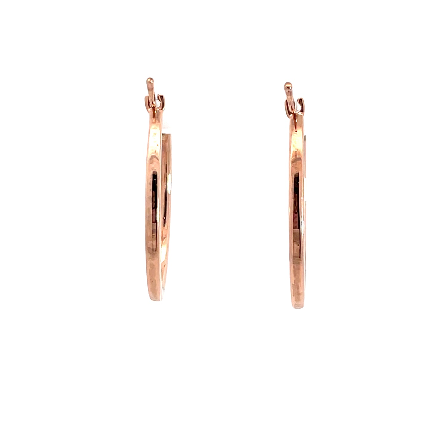 9ct Rose Gold Flat Tube Hoops