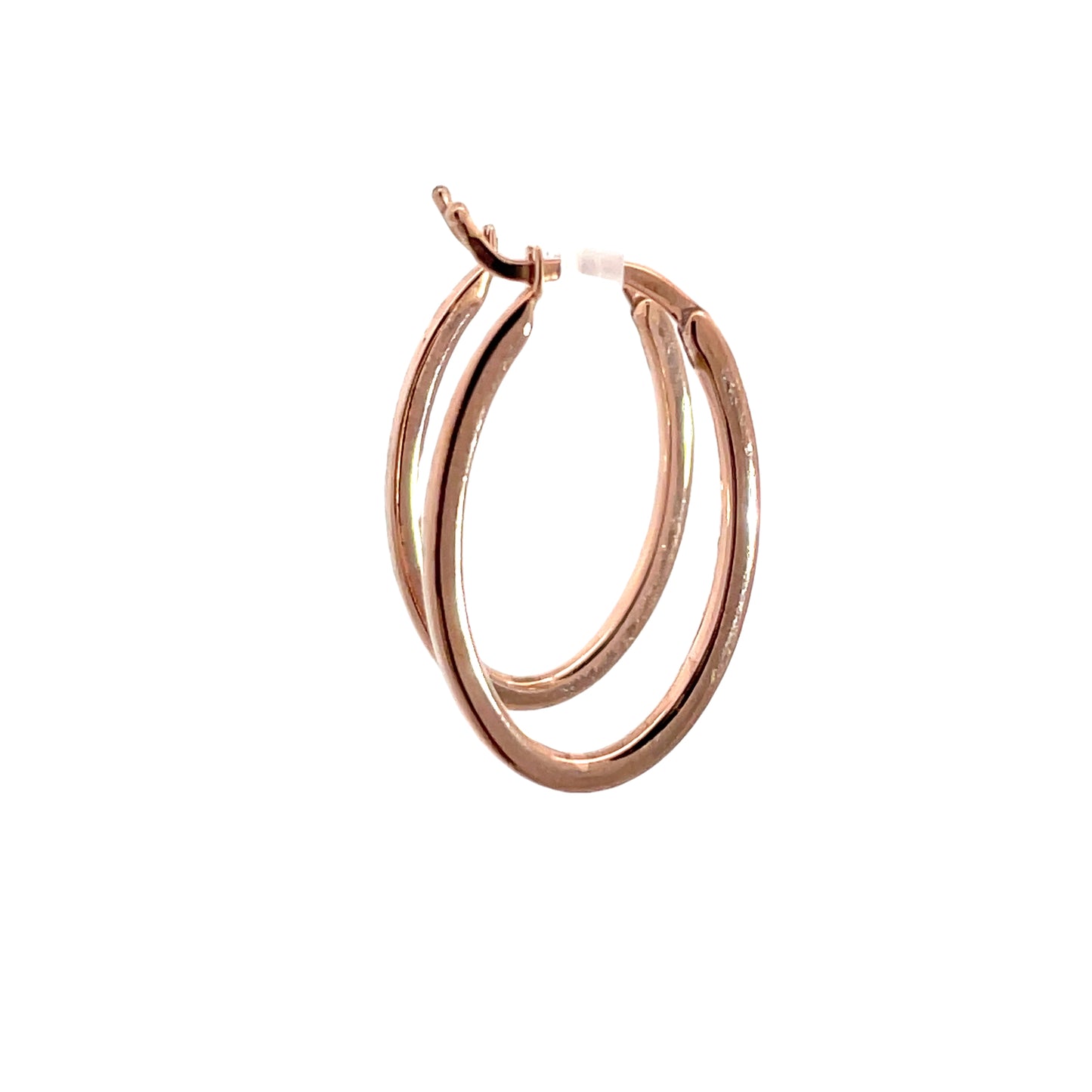 9ct Rose Gold Flat Tube Hoops