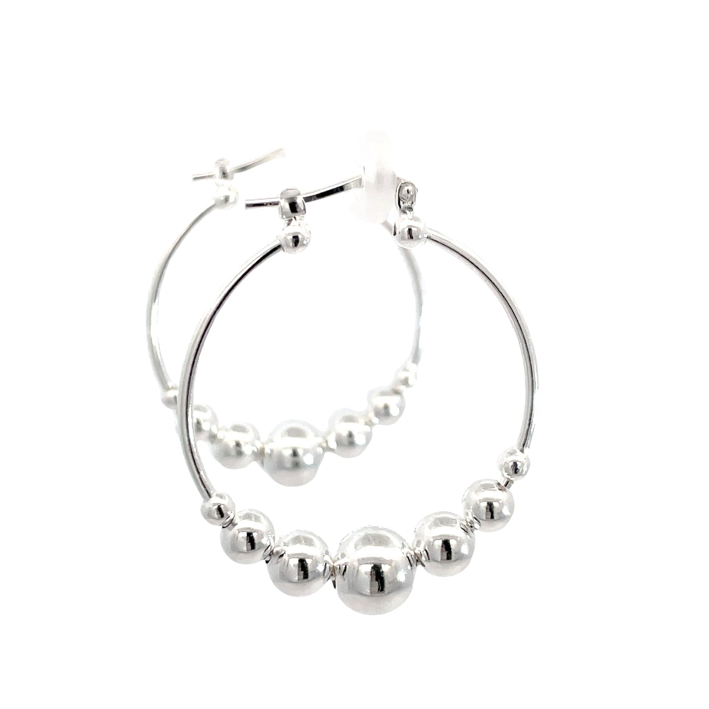 Sterling Silver Ball Hoop Earrings