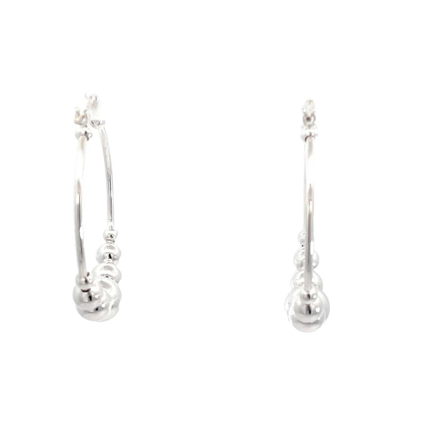 Sterling Silver Ball Hoop Earrings