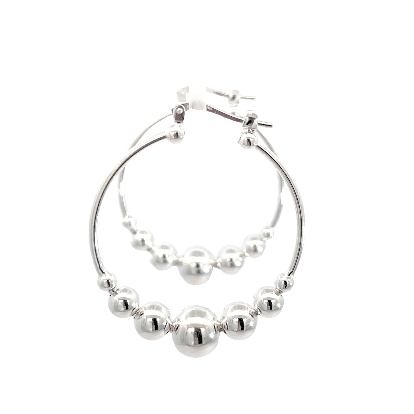 Sterling Silver Ball Hoop Earrings