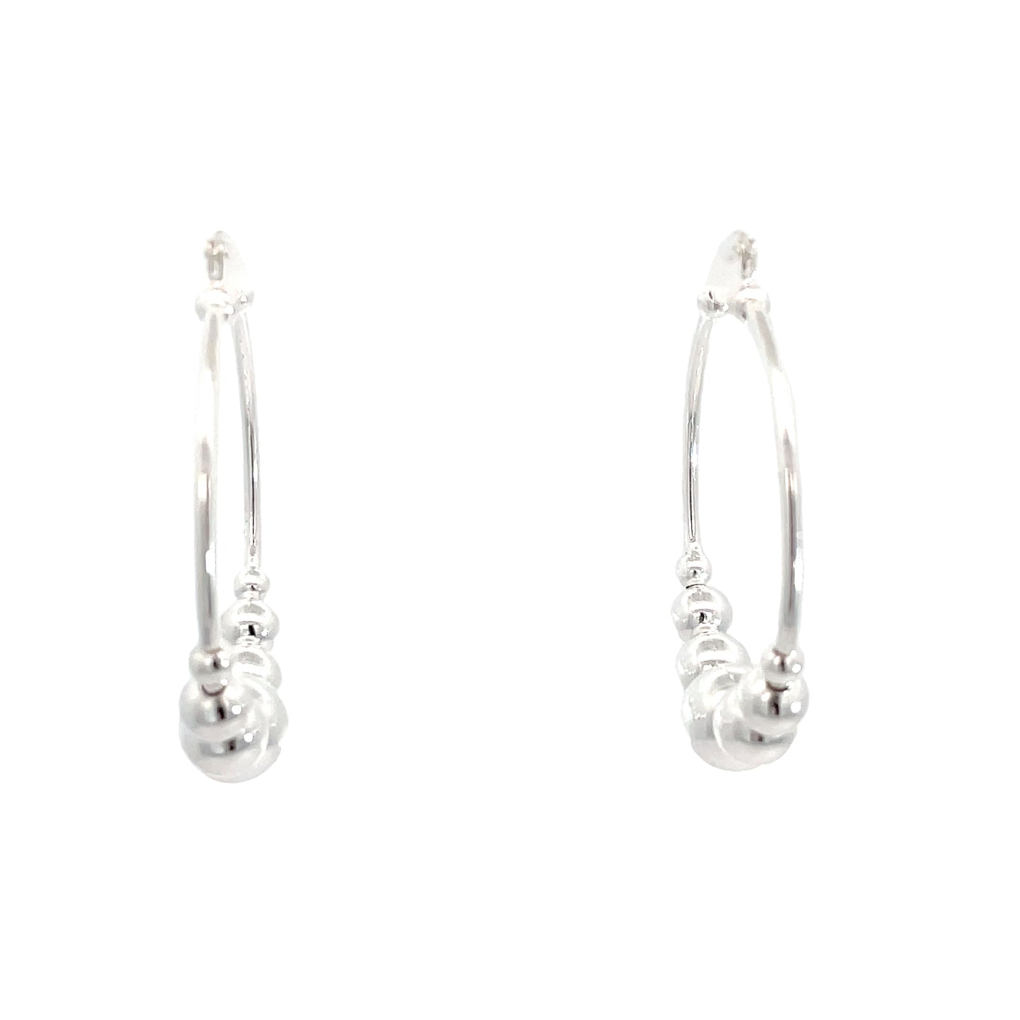 Sterling Silver Ball Hoop Earrings