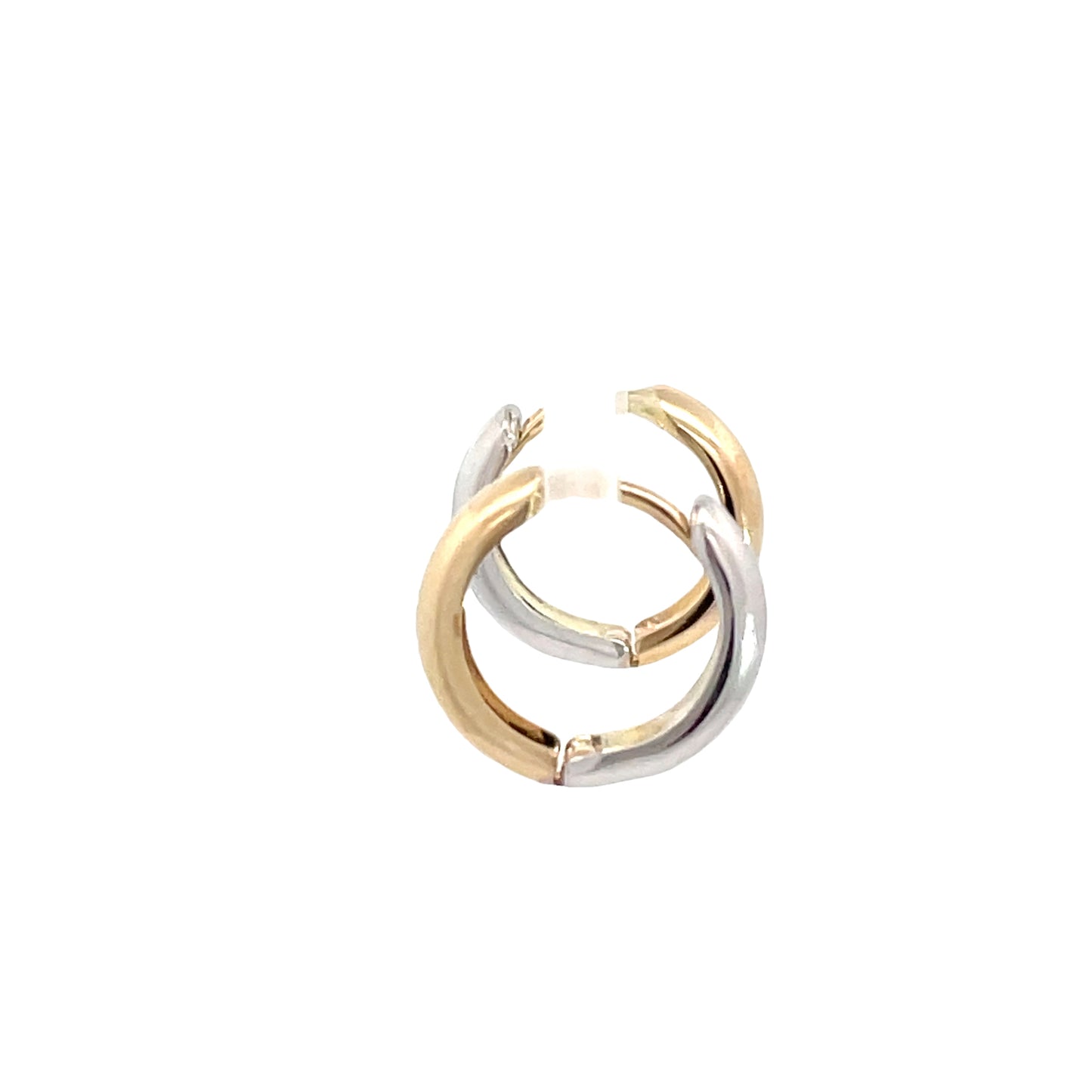 9ct Yellow and White Gold Huggie Earrings