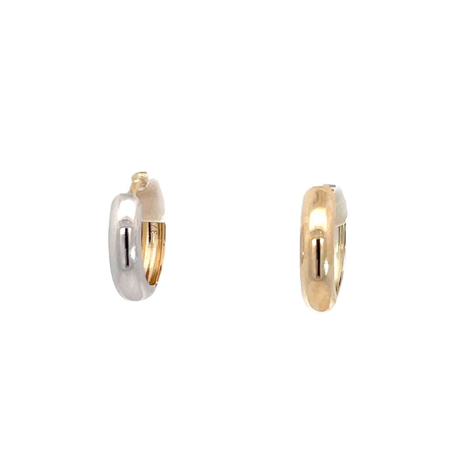 9ct Yellow and White Gold Huggie Earrings