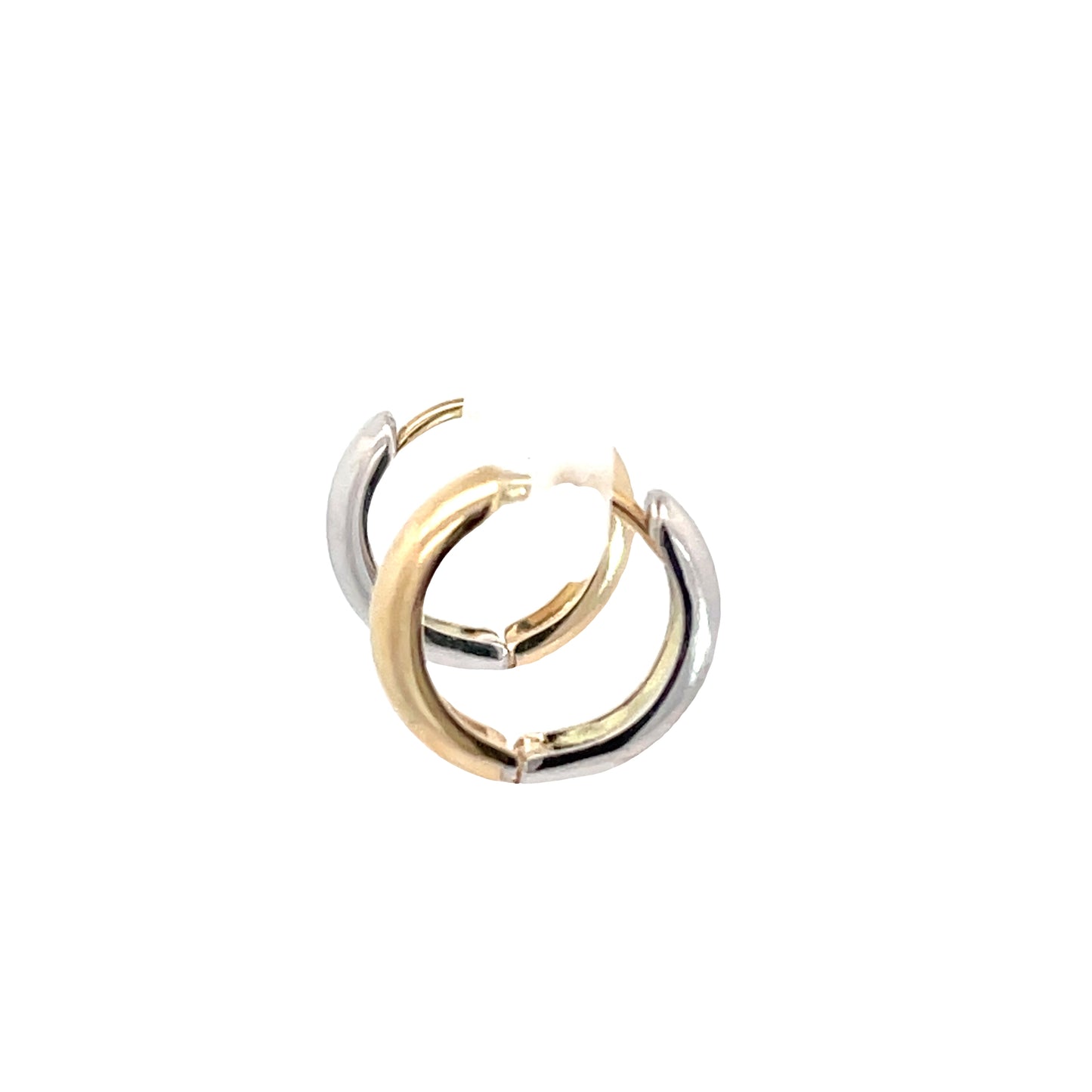 9ct Yellow and White Gold Huggie Earrings