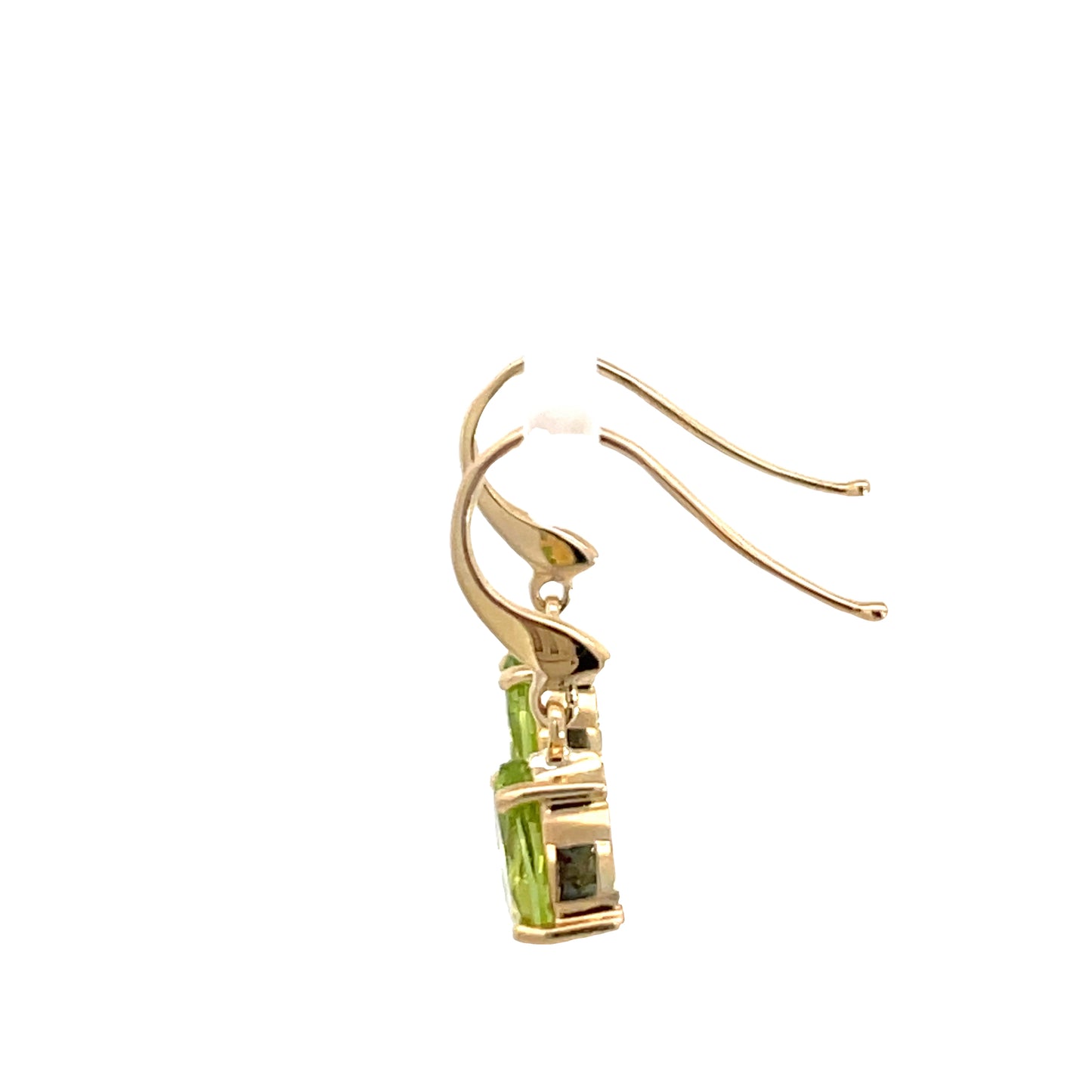 9ct Yellow Gold Peridot Drop Hook Earrings