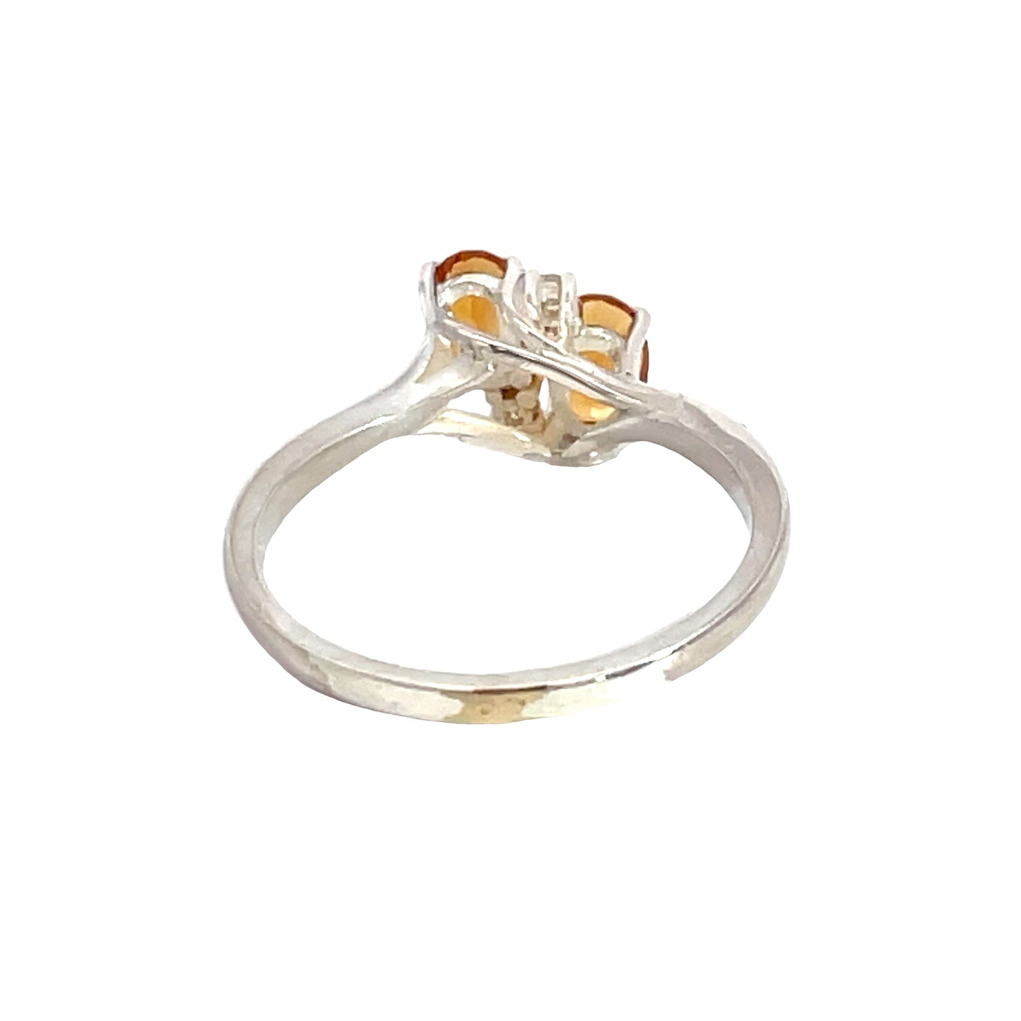 Sterling Silver Citrine and Diamond Ring