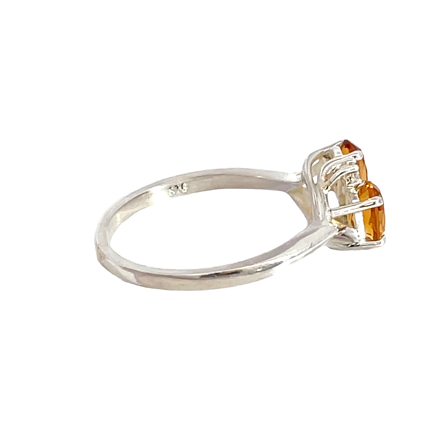 Sterling Silver Citrine and Diamond Ring