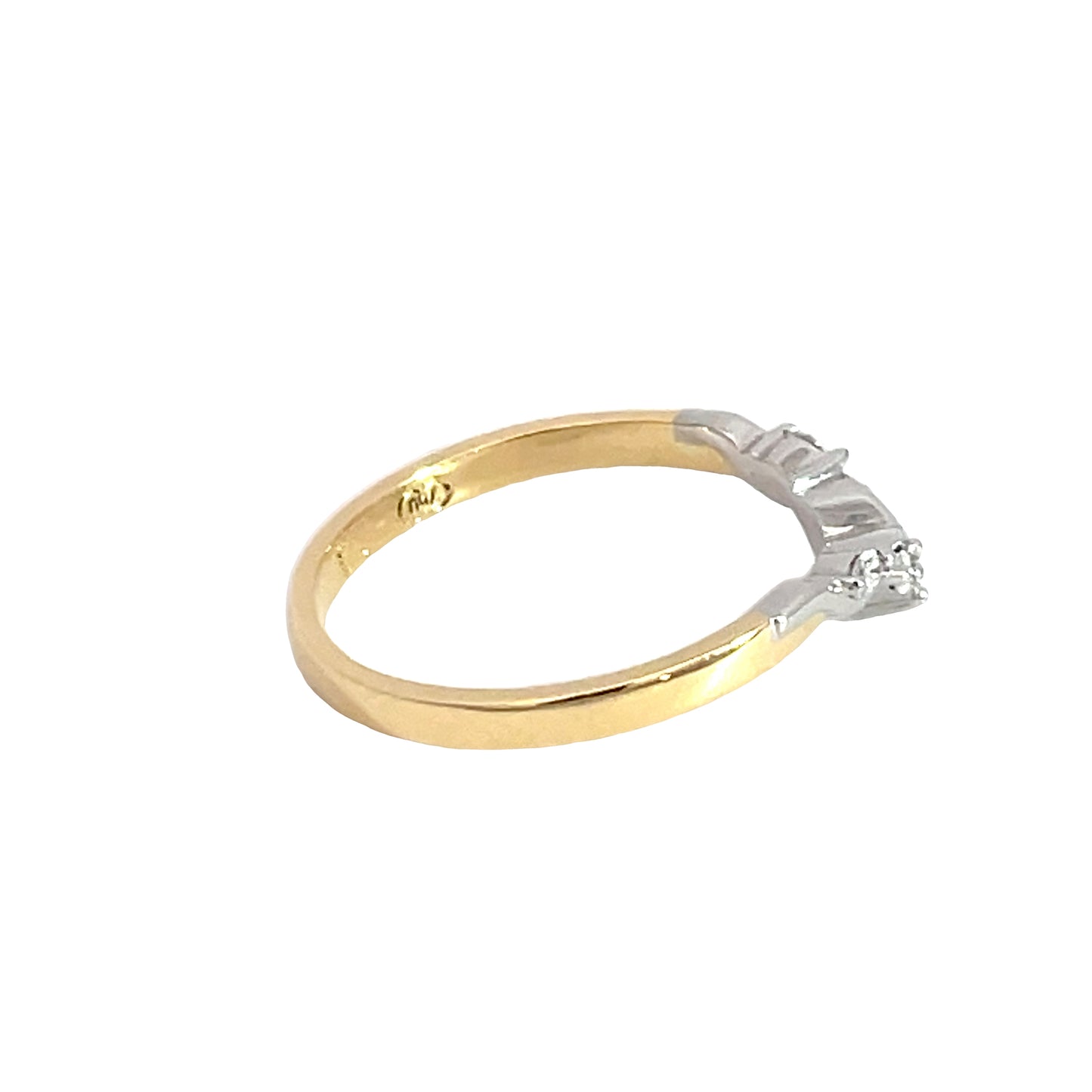 18ct Yellow and White Gold V Diamond Ring
